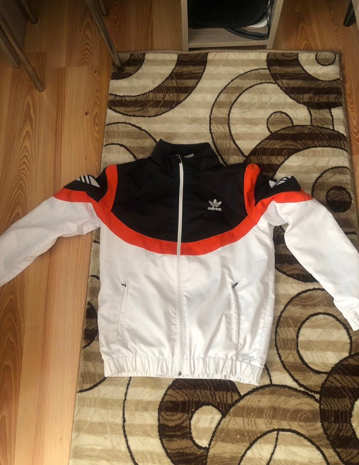 Erkek Beyaz Gri Streetwear Kısa Kollu Yağmurluk - Görsel 2