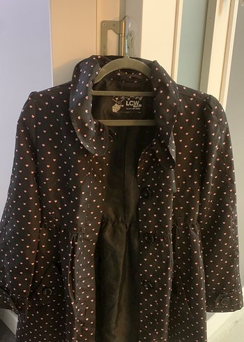 Kız Çocuk siyah kalpli yağmurluk  - Görsel 2