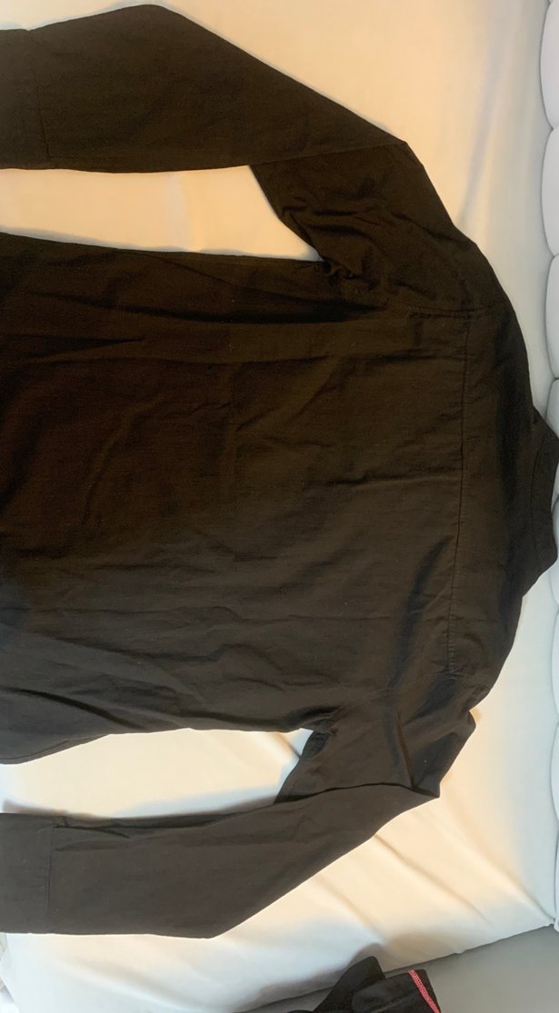 Siyah Erkek Keten Gömlek Uzun Kollu - Görsel 2