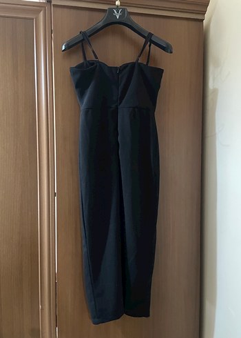 Straplez Siyah Uzun Kalem Elbise - Görsel 3