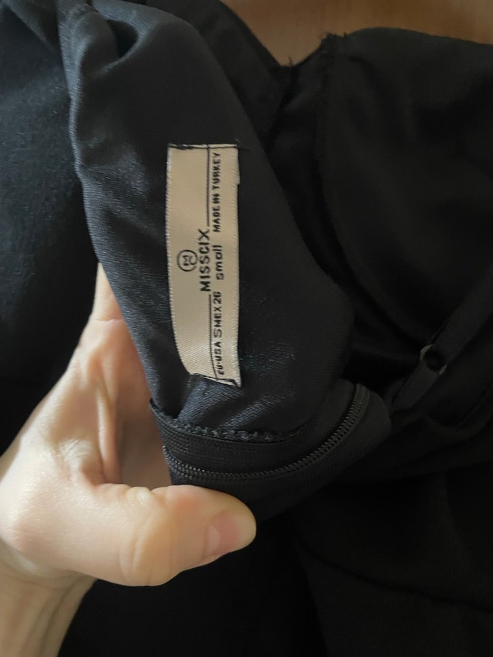 Straplez Siyah Uzun Kalem Elbise - Görsel 5