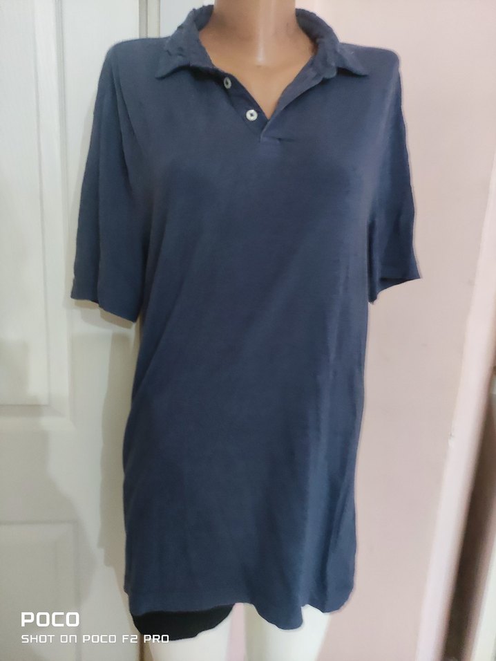 Lacivert Denim Erkek Polo Tişört - Görsel 4