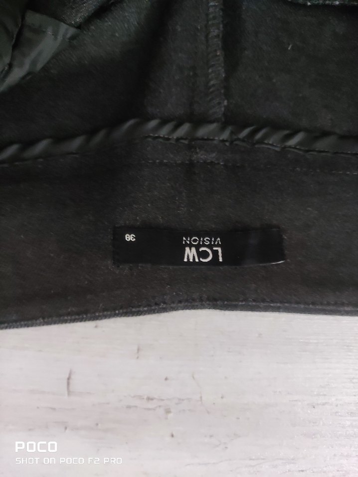 LCW YÜKSEK BEL Gri Kadın Kumaş Pantolon Pilili Normal Boy - Görsel 4