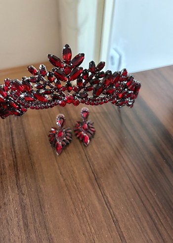 Bordo Pul Detaylı Gotik Saç Aksesuarı - Görsel 3