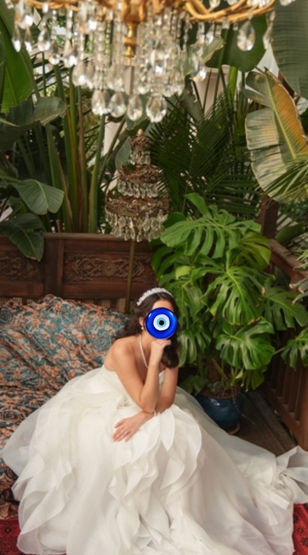 Beyaz Straplez A-Line Uzun iz wedding house özel tasarım - Görsel 5