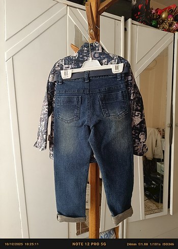 Gri Baskılı Erkek Çocuk Denim Ceket - Görsel 5