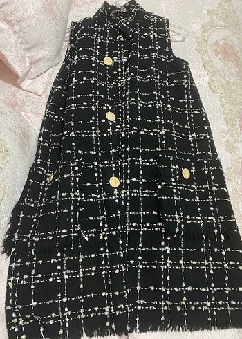 Düğmeli Kemerli Siyah Ekoseli Tulum - Görsel 3