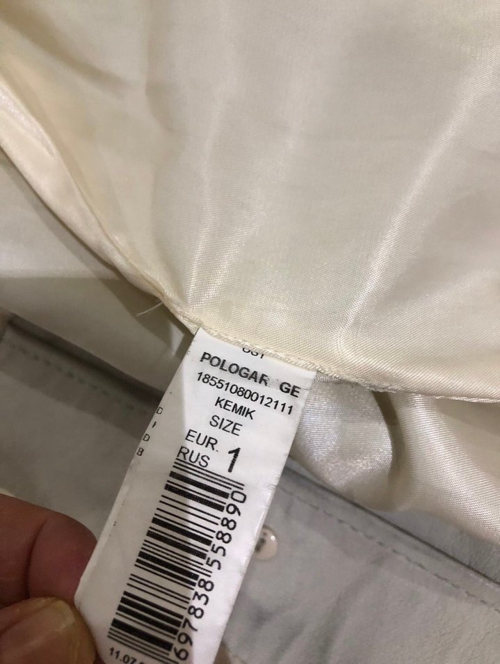 Düğmeli Bej Deri Kadın Trençkot - Görsel 5