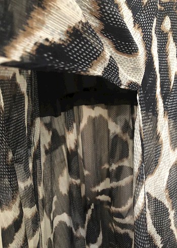 Gri Batik Desenli Uzun Bohem Elbise - Görsel 2