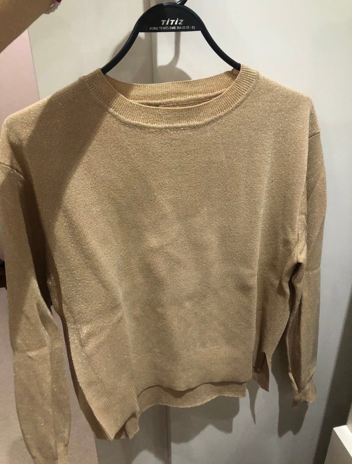 Bej Örgü Kadın Keten Kazak - Görsel 3