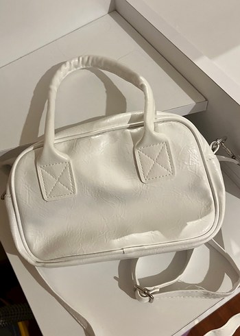 Beyaz Deri Kadın Omuz Çantası - Görsel 3