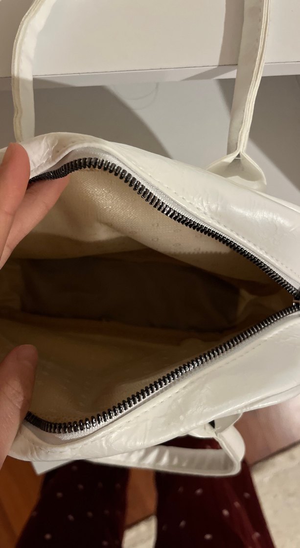 Beyaz Deri Kadın Omuz Çantası - Görsel 2