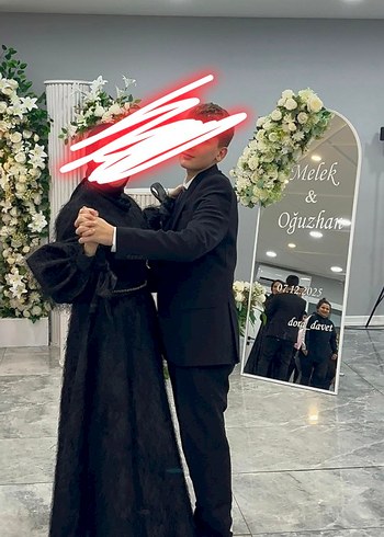 Drapeli Siyah Gotik Uzun Abiye Elbise - Görsel 2