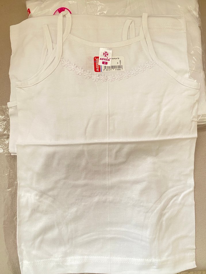 Beyaz Baskılı Çocuk Atlet - Görsel 3