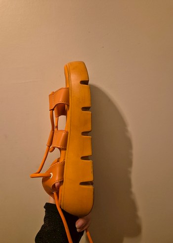 Turuncu Platform Topuklu Kadın Sandalet - Görsel 3