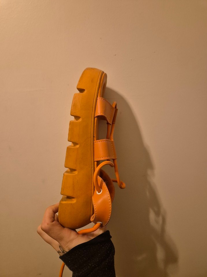 Turuncu Platform Topuklu Kadın Sandalet - Görsel 2