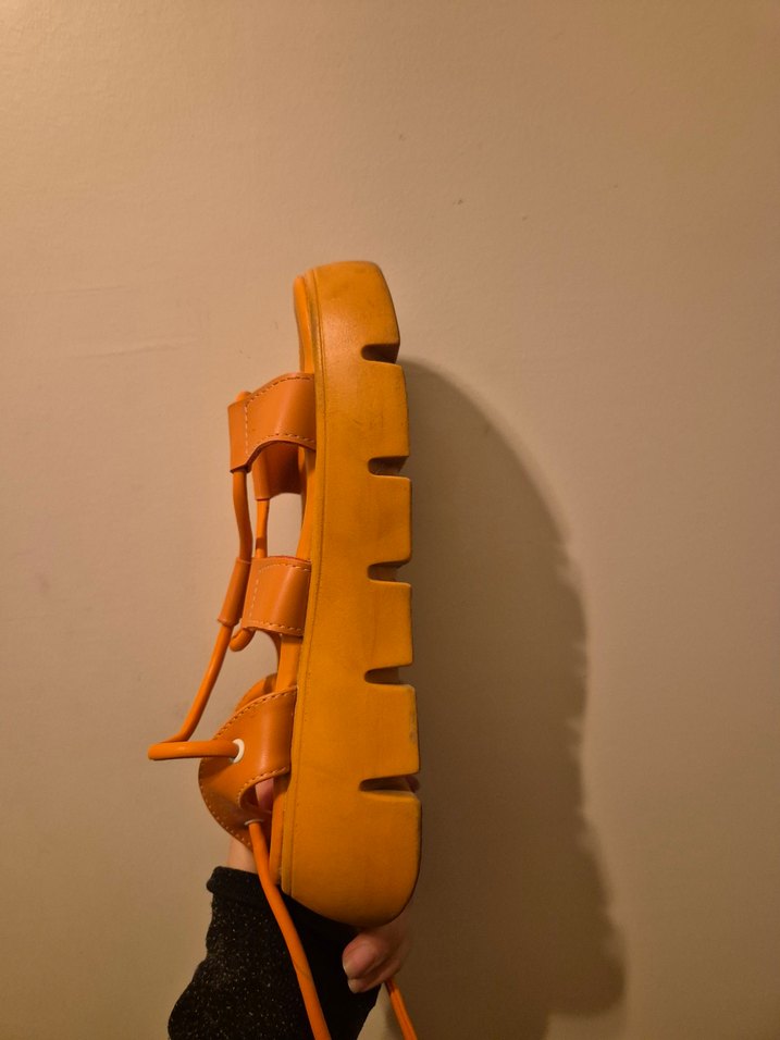 Turuncu Platform Topuklu Kadın Sandalet - Görsel 3