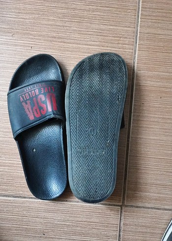 Erkek Siyah Baskılı Tokalı Terlik - Görsel 2