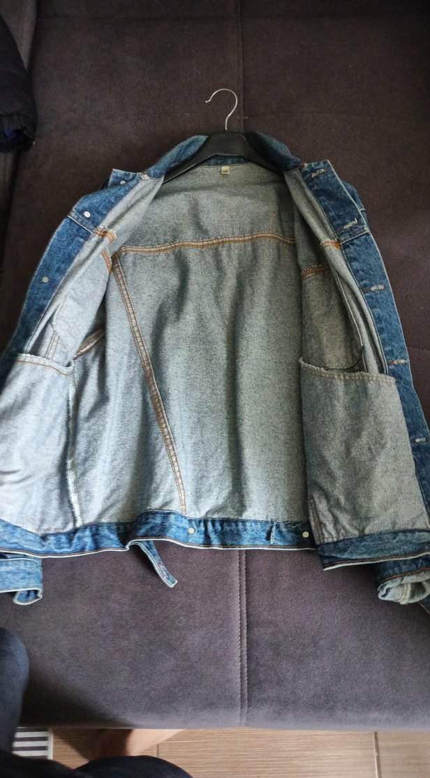 Düğmeli Geniş Kesim Mavi Denim Ceket - Görsel 2