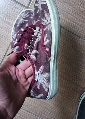 Bordo Bağcıklı Kadın Spor Ayakkabı - Görsel 2