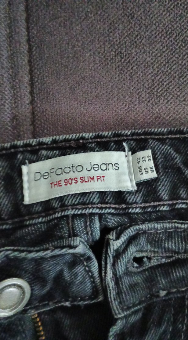 Siyah Bol Kesim Denim Erkek Pantolon - Görsel 2