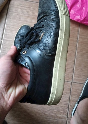 Erkek Siyah Yılan Desenli Minimalist Spor Ayakkabı - Görsel 2