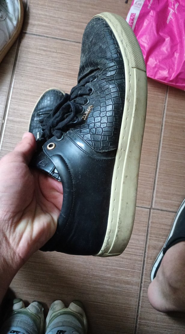 Erkek Siyah Yılan Desenli Minimalist Spor Ayakkabı - Görsel 2