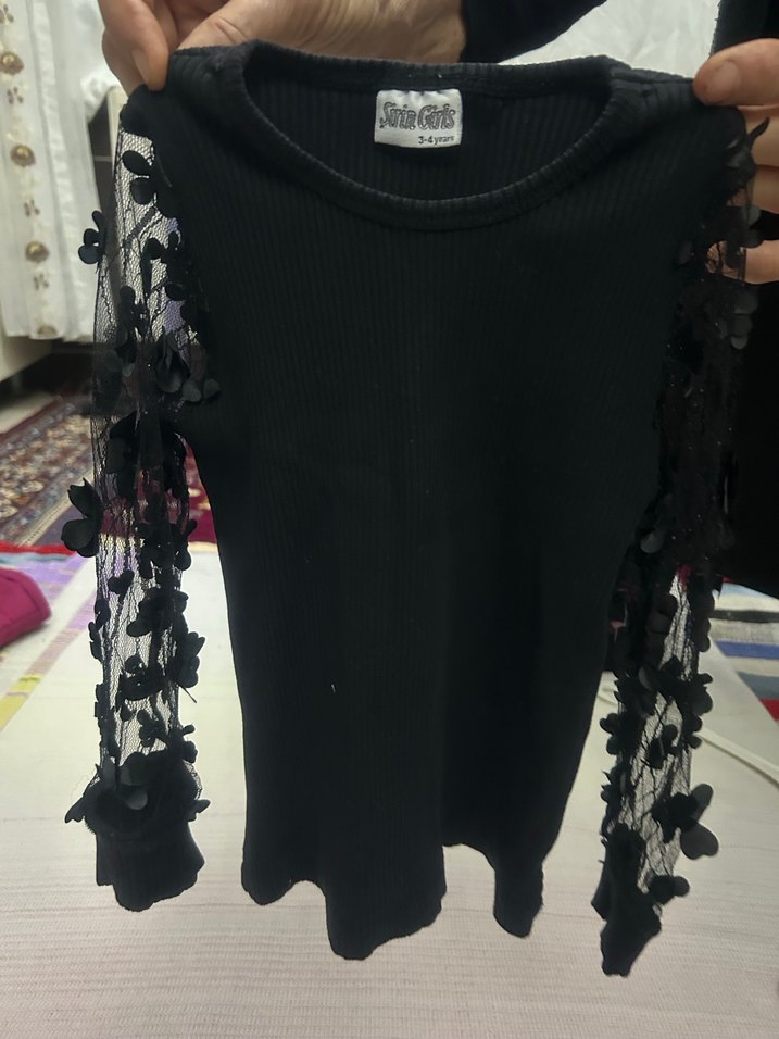 Nakışlı Siyah Triko Kadın Bluz - Görsel 4