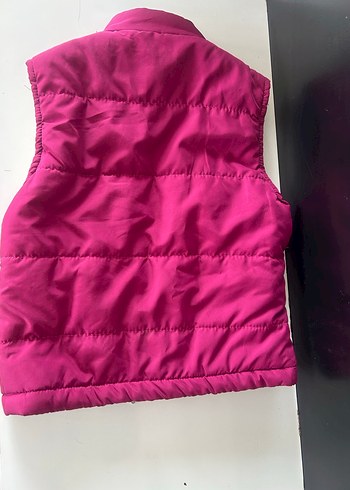 Kız Çocuk Parlak Pembe Fermuarlı Yelek - Görsel 5