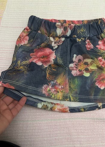 Çiçek Desenli Kız Çocuk Etek - Görsel 2