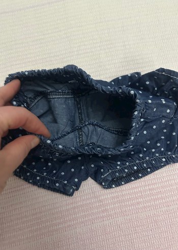 Kız Çocuk Lacivert Puantiyeli Fırfırlı Şort - Görsel 2