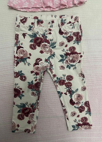 Dantelli Pembe Kısa Kollu Bebek Kız Takımı - Görsel 2