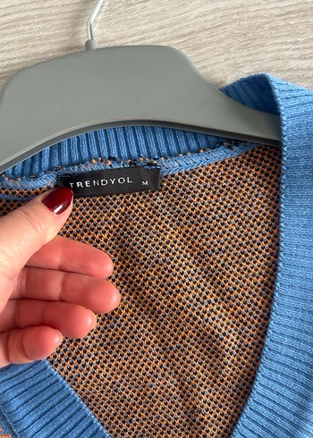 Kadın V Yaka Örgü Süveter - Görsel 6