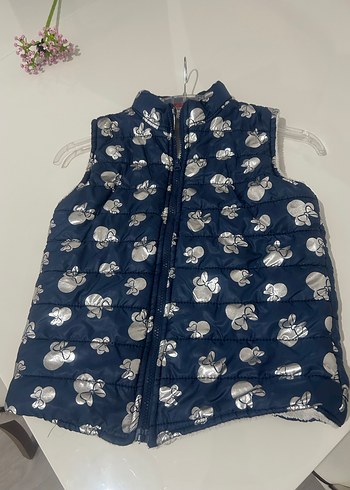 Kız Çocuk Desenli Mavi Yelek - Görsel 7