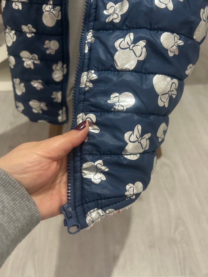 Kız Çocuk Desenli Mavi Yelek - Görsel 3