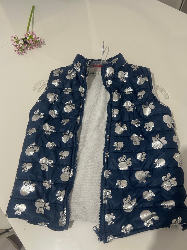 Kız Çocuk Desenli Mavi Yelek - Görsel 5