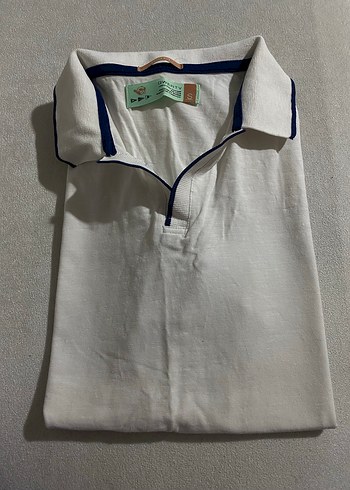 Erkek Beyaz Polo Yaka Kısa Kollu Tişört - Görsel 2
