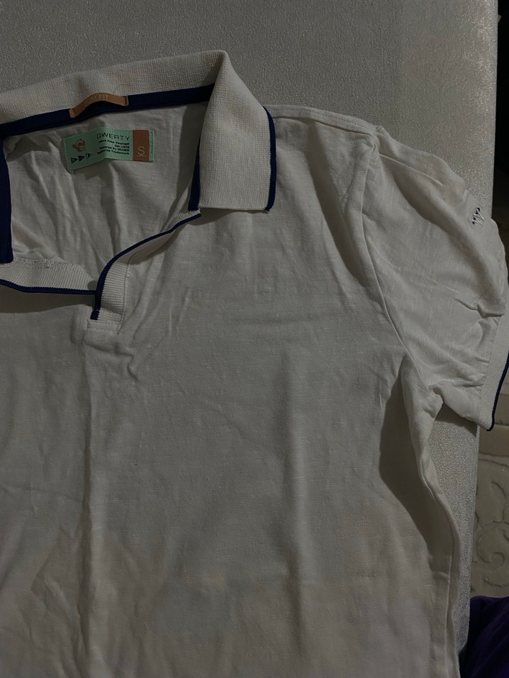 Erkek Beyaz Polo Yaka Kısa Kollu Tişört - Görsel 4