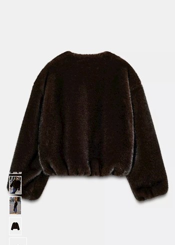 Kadın Kahverengi Peluş Suni Kürk Ceket - Görsel 2