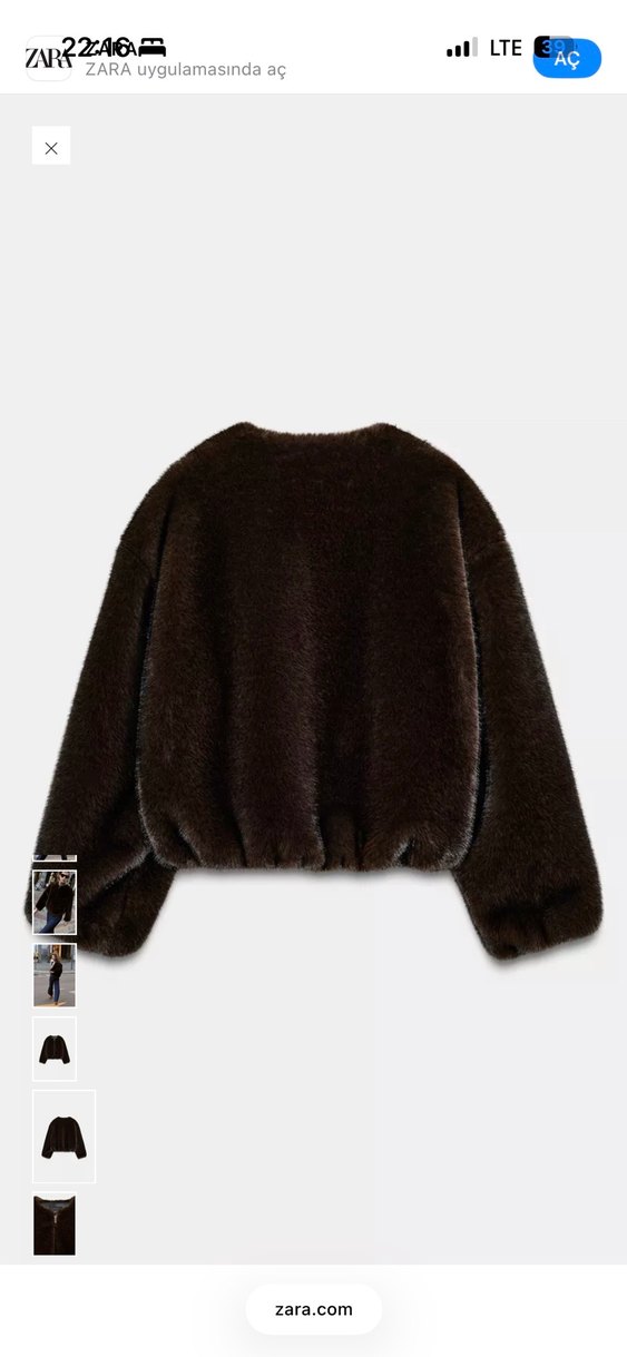 Kadın Kahverengi Peluş Suni Kürk Ceket - Görsel 2