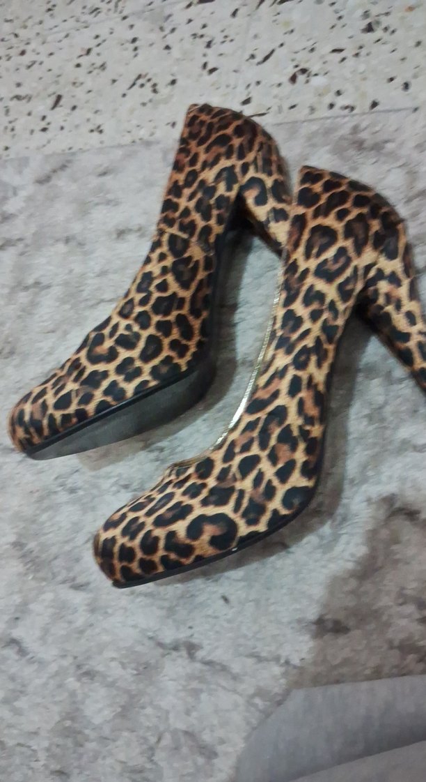 Kahverengi Leopar Desenli Yüksek Topuklu Stiletto - Görsel 2