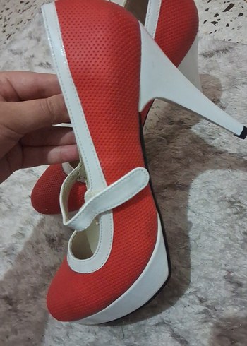 turuncu Platform Topuklu Stiletto - Görsel 2