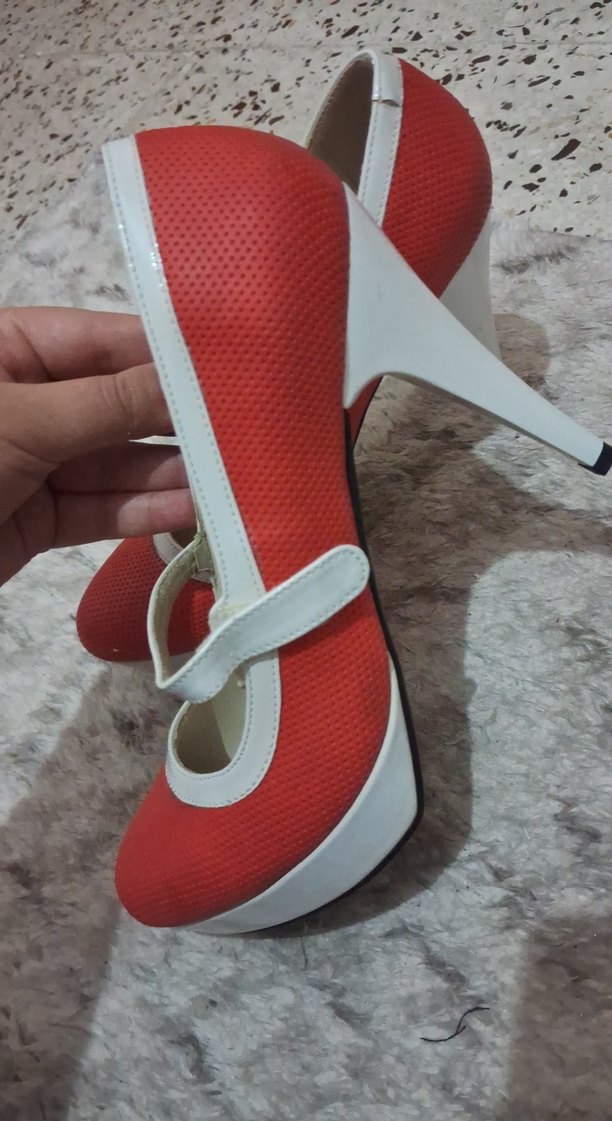 turuncu Platform Topuklu Stiletto - Görsel 2