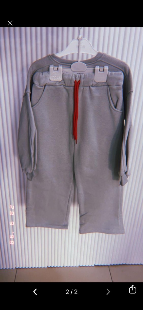 Kız Çocuk Gri Salaş Sweatshirt - Görsel 2