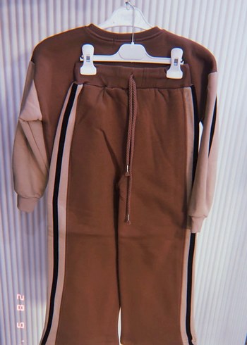 Kız Çocuk Kahverengi Baskılı Eşofman Takımı - Görsel 2