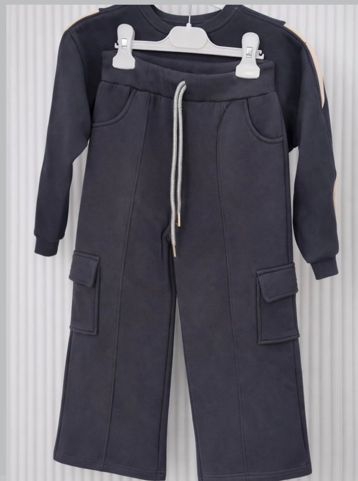 Gri Kız Çocuk Rahat Kesim İkili Takım - Görsel 2