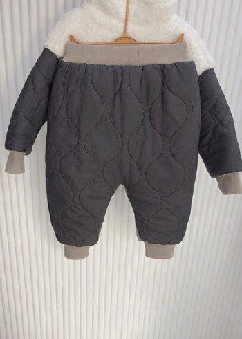 Gri Detaylı Beyaz Bebek Kar Tulumu - Görsel 2