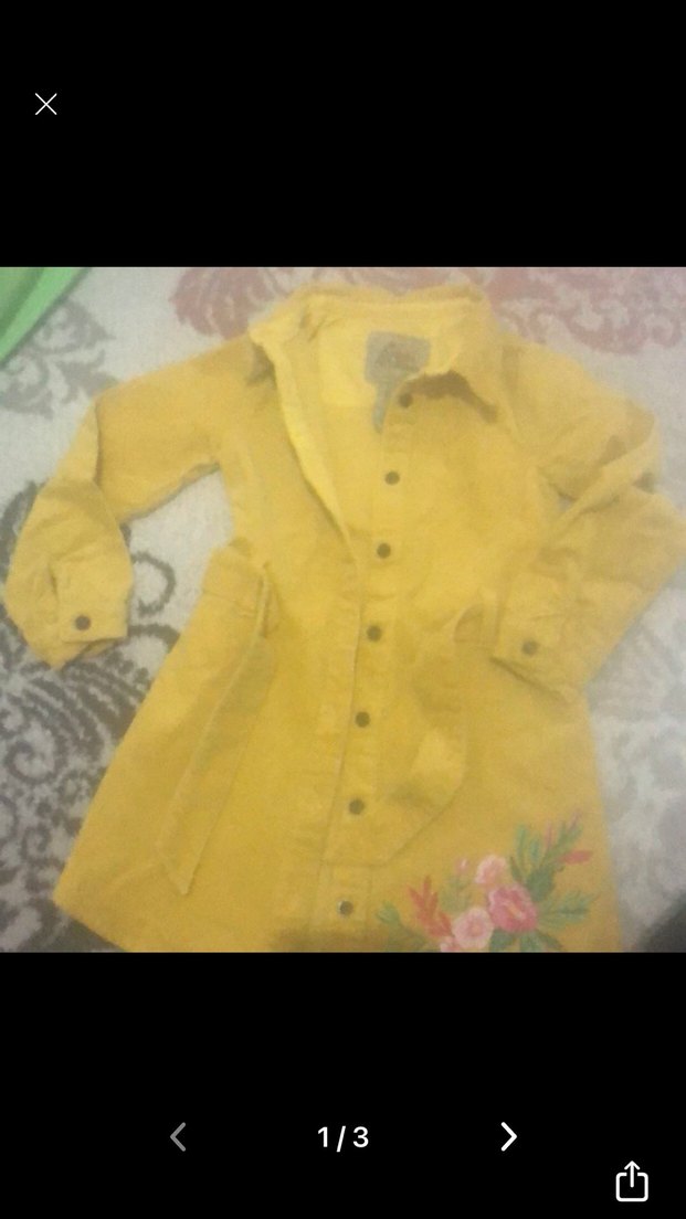 Sarı Nakışlı Bohem çocuk elbise - Görsel 2