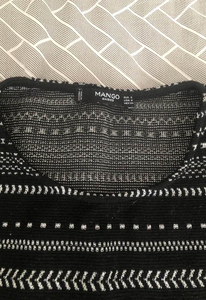 Mango Siyah kapti Kollu Örgü Kadın Elbise - Görsel 3