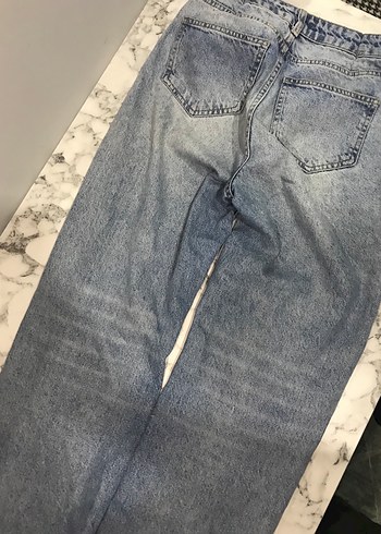 Kadın Yırtık Bol Kesim Kot Pantolon - Görsel 2